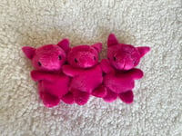 Image 3 of Bright Berry Pink Plush Cat