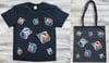 Kawaii Unicorns Graphic Tee and Tote Bag Set - Unique and Playful Design