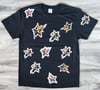 Abstract Stars T-Shirt - Set of 4 Unique Star Designs Placed Randomly on Tee - Front and Back Print