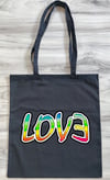 Rainbow Love Design Tote Bag - Stylish and Spacious - Various Colors Shoulder Bag