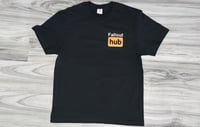 Image 1 of Fallout Hub Logo T-shirt - Fallout Fan Page Tee - Original Design, Front and Back
