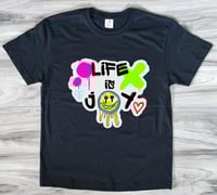 Image 2 of Life is Joy Graphic T-Shirt and Tote Bag Set - Positive Vibes, Inspirational Design