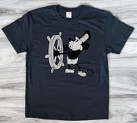 Image 3 of Steamboat Willie T-shirt - A 1928 Mickey Design Tee, B/W and Color Design