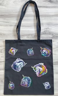 Image 3 of Kawaii Unicorns Graphic Tee and Tote Bag Set - Unique and Playful Design