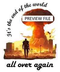Image 3 of Fallout Graphic Tote Bag - It's the End of the World All Over Again (Fallout 4 BoS Institute Ending)