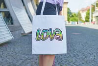 Image 4 of Rainbow Love Design Tote Bag - Stylish and Spacious - Various Colors Shoulder Bag