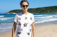 Image 4 of Abstract Stars T-Shirt - Set of 4 Unique Star Designs Placed Randomly on Tee - Front and Back Print