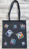 Kawaii Unicorns Tote Bag - Originally Designed Unicorns - Randomized - Front and Back Print