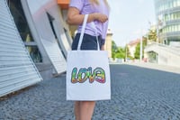 Image 5 of Rainbow Love Design T-Shirt and Tote Bag Set - Vibrant and Stylish Graphic Tee and Shoulder Bag