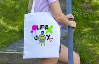 Image 5 of Life is Joy Graphic T-Shirt and Tote Bag Set - Positive Vibes, Inspirational Design