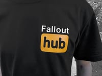 Image 5 of Fallout Hub Logo T-shirt - Fallout Fan Page Tee - Original Design, Front and Back