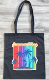 Summer Vibes Beach Paradise Tote Bag | Tropical Island Design | Reusable Shopping Bag