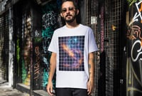 Image 4 of Galaxy Grid T-Shirt and Tote Bag Set - Cosmic Vibes, Unique Cut-Out Design