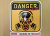 Danger Keep Out Gaming in Progress Sticker - Radiation Gas Mask Danger Sign Replica