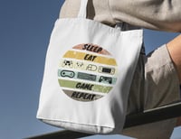 Image 4 of Sleep Eat Game Repeat Tote Bag - Epic Gaming Design - Unisex Gaming Shoulder Bag - Gamer Gift