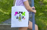 Image 4 of Life is Joy Tote Bag - Inspirational Graphic Tote - Eco-friendly Shopping Bag
