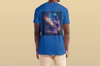 Image 4 of Galaxy Grid Graphic T-Shirt - Men's and Women's Fit - Cosmic Design Tee in Various Colors and Sizes