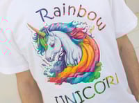 Image 3 of Rainbow Unicorn Graphic T-Shirt - Original Design - Men's and Women's Kawaii Tee