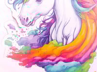 Image 4 of Rainbow Unicorn Graphic T-Shirt - Original Design - Men's and Women's Kawaii Tee