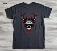 Image 3 of Skull Deamon T-Shirt - A Tribal Skull Graphic Tee - Tatoo Like Skull, Front and Back Design