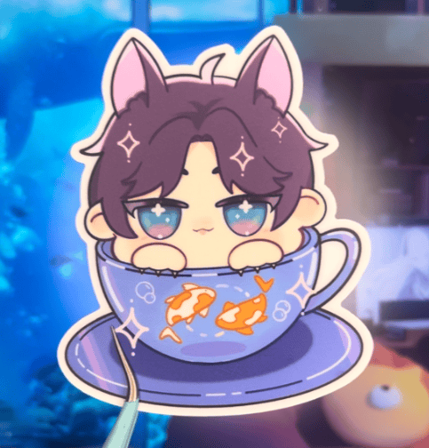 Image of LADs Kitty Rafayel Teacup Sticker