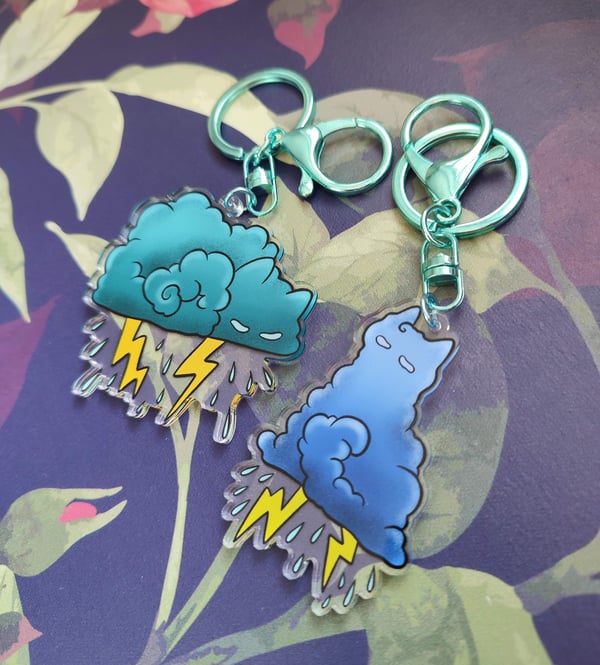 Image of Stormy cat cloud keychains