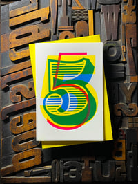Image 3 of 5th birthday | letterpress card