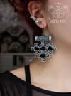 Hiddensee Crystal Earrings (Black Agate) - 3D printed *no metal!