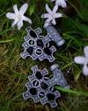Hiddensee Crystal Earrings (Black Agate) - 3D printed *no metal!