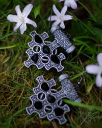 Image 3 of Hiddensee Crystal Earrings (Black Agate) - 3D printed *no metal!