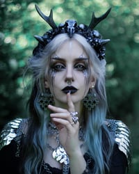 Image 4 of Hiddensee Crystal Earrings (Black Agate) - 3D printed *no metal!