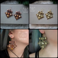 Image 1 of Hiddensee Crystal Earrings (Yellow Agate) - 3D printed *no metal!