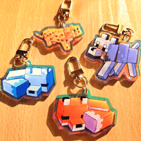 Image 1 of MC Animals 2 Inch Rainbow Acrylic Keychains