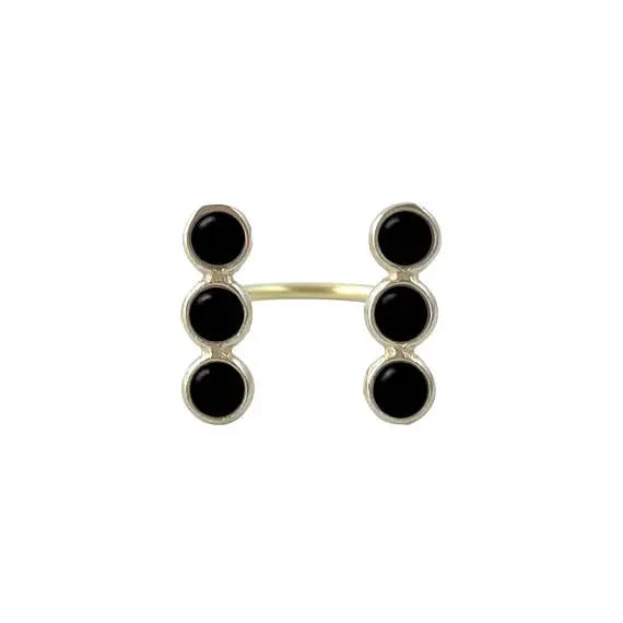 Image of Double Trio Ring with Black Onyx