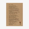 'Learning To Breathe' Hand Written Lyric print.