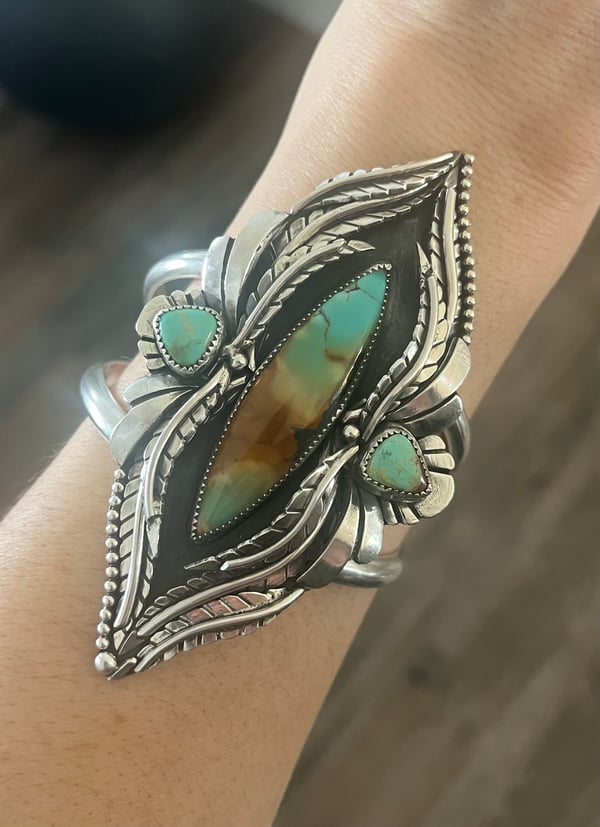 Image of Leafy Turquoise Cuff