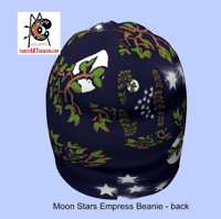 Image 4 of 'Moon Stars Empress' Navy Blue Beanie