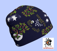 Image 2 of 'Moon Stars Empress' Navy Blue Beanie