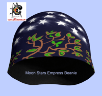 Image 1 of 'Moon Stars Empress' Navy Blue Beanie