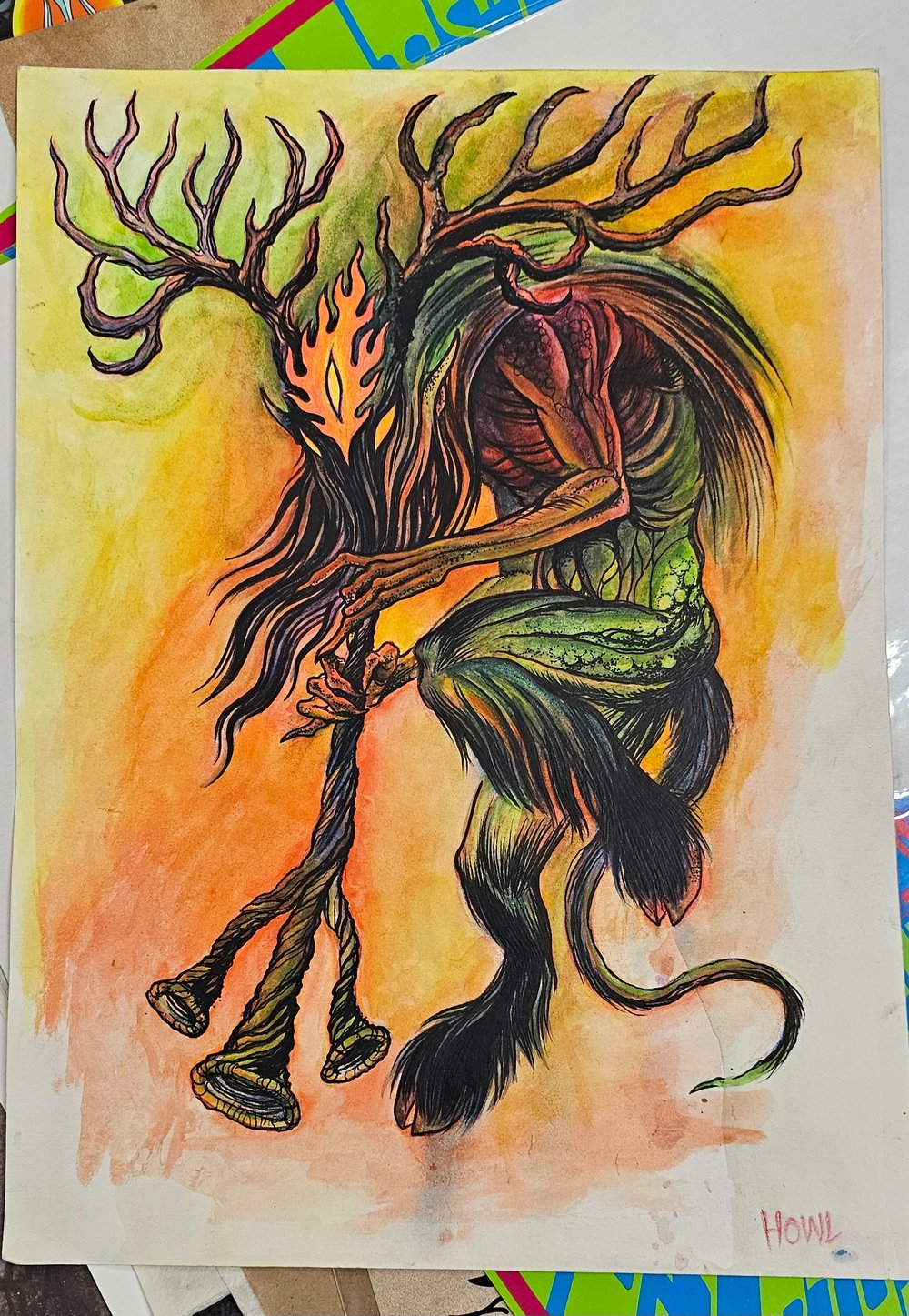 Image of Original Pan watercolor by Andy Howl