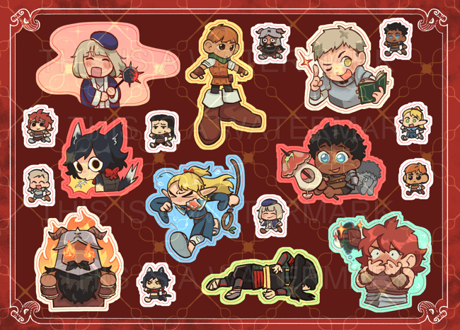 Dungeon Meshi Vinyl Sticker Sheet