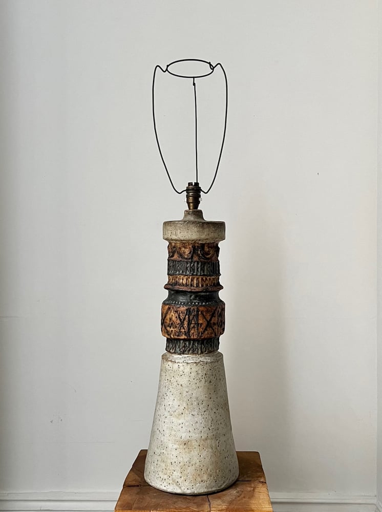 Image of Large Studio Ceramic Lamp by Alan Wallwork, London 1964