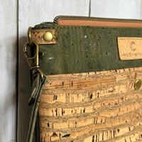 Image 2 of Callisto Crossbody Bag with Adjustable Strap - Natural Bark + Olive Green