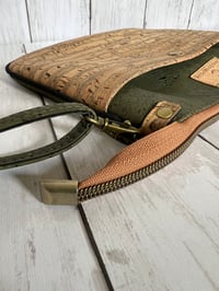 Image 5 of Callisto Crossbody Bag with Adjustable Strap - Natural Bark + Olive Green