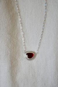 Image 4 of Red Rosecut Garnet Loaf Pendant
