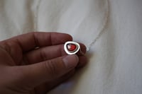 Image 3 of Red Rosecut Garnet Loaf Pendant