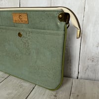 Image 3 of Callisto Crossbody Bag with Adjustable Strap - Agave with Green Piping