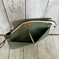 Image 5 of Callisto Crossbody Bag with Adjustable Strap - Agave with Green Piping