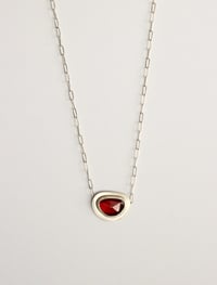 Image 1 of Red Rosecut Garnet Loaf Pendant