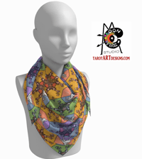 Image 2 of 'Fool's Dog' Kaleidoscope Scarf in 100% Silk